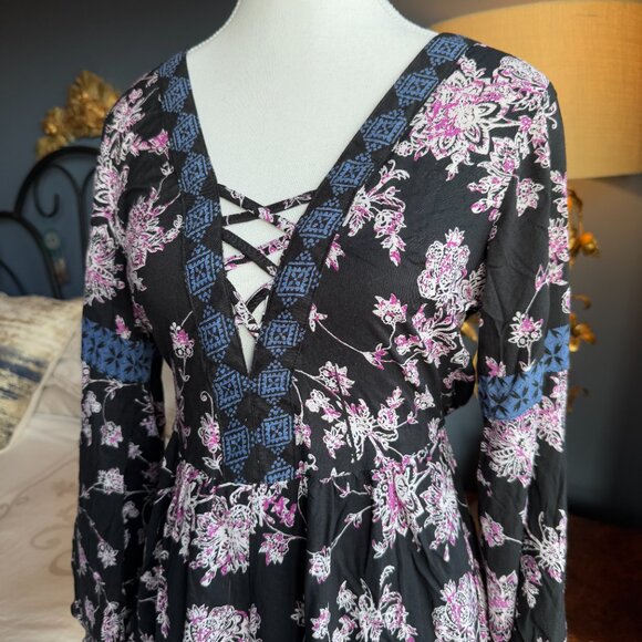 NWT Angie Boho Black Multicolour Print Romper - Picture 5 of 14